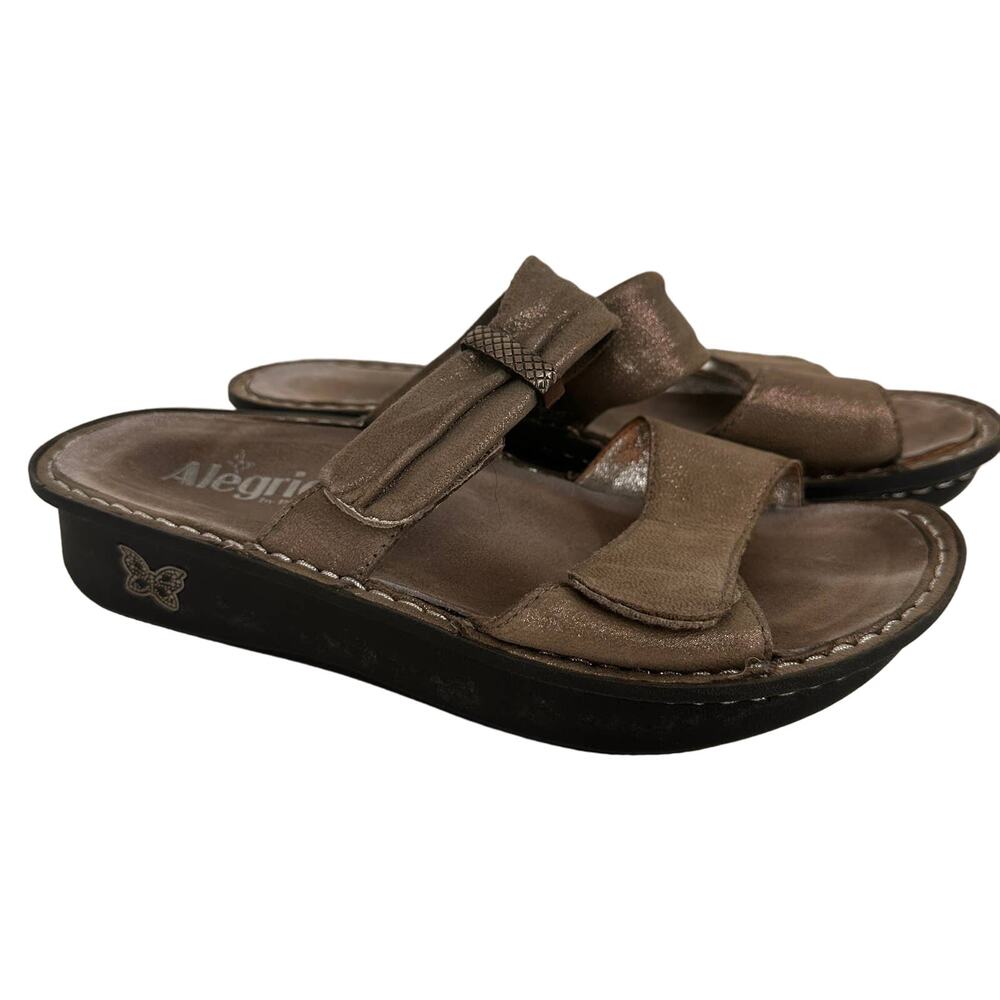 Alegria Karmen Bronze Leather Strap Sandals Size 7.5-8